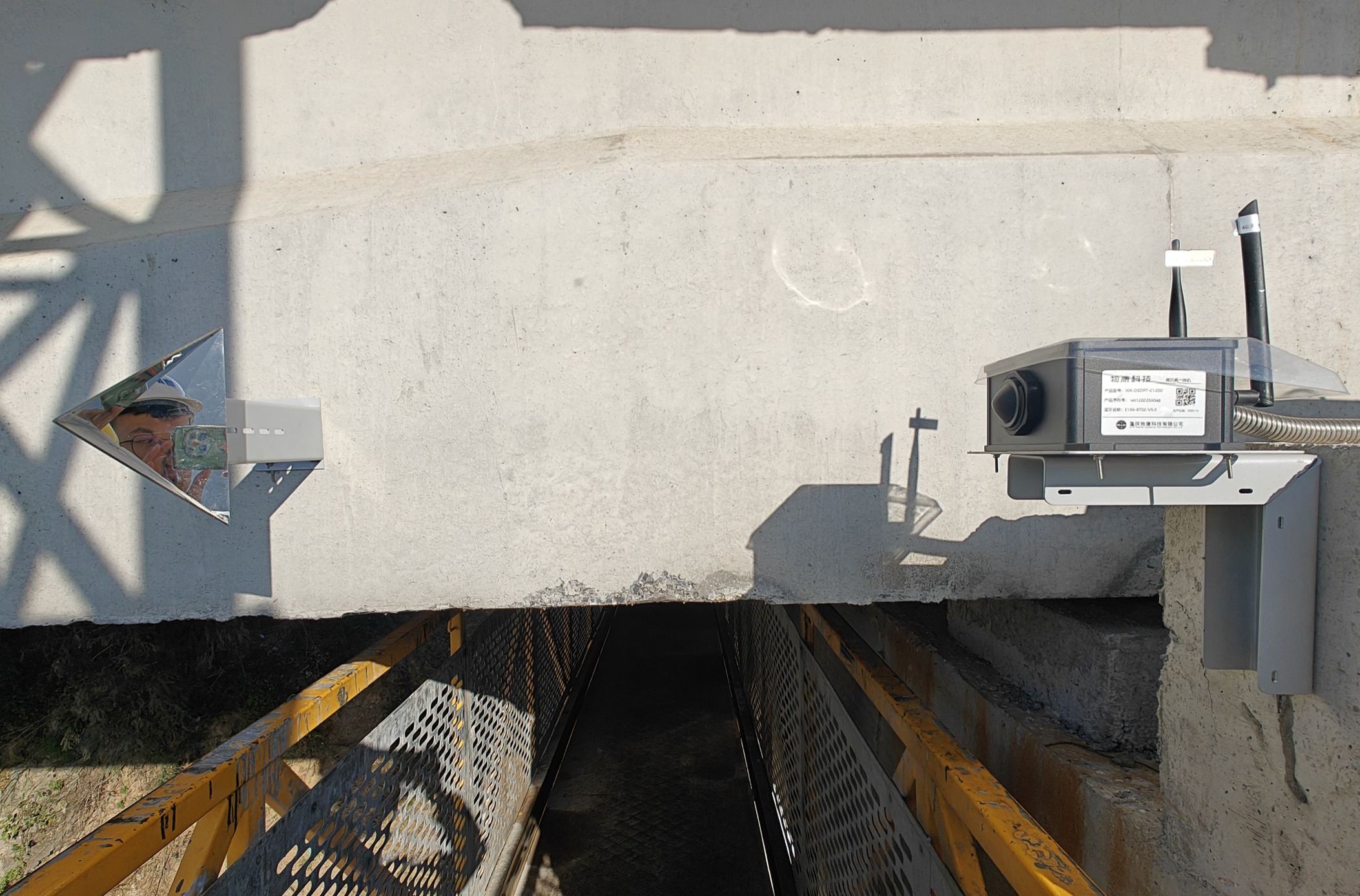 Millimeter-wave radar bridge monitoring system installed on highway bridge